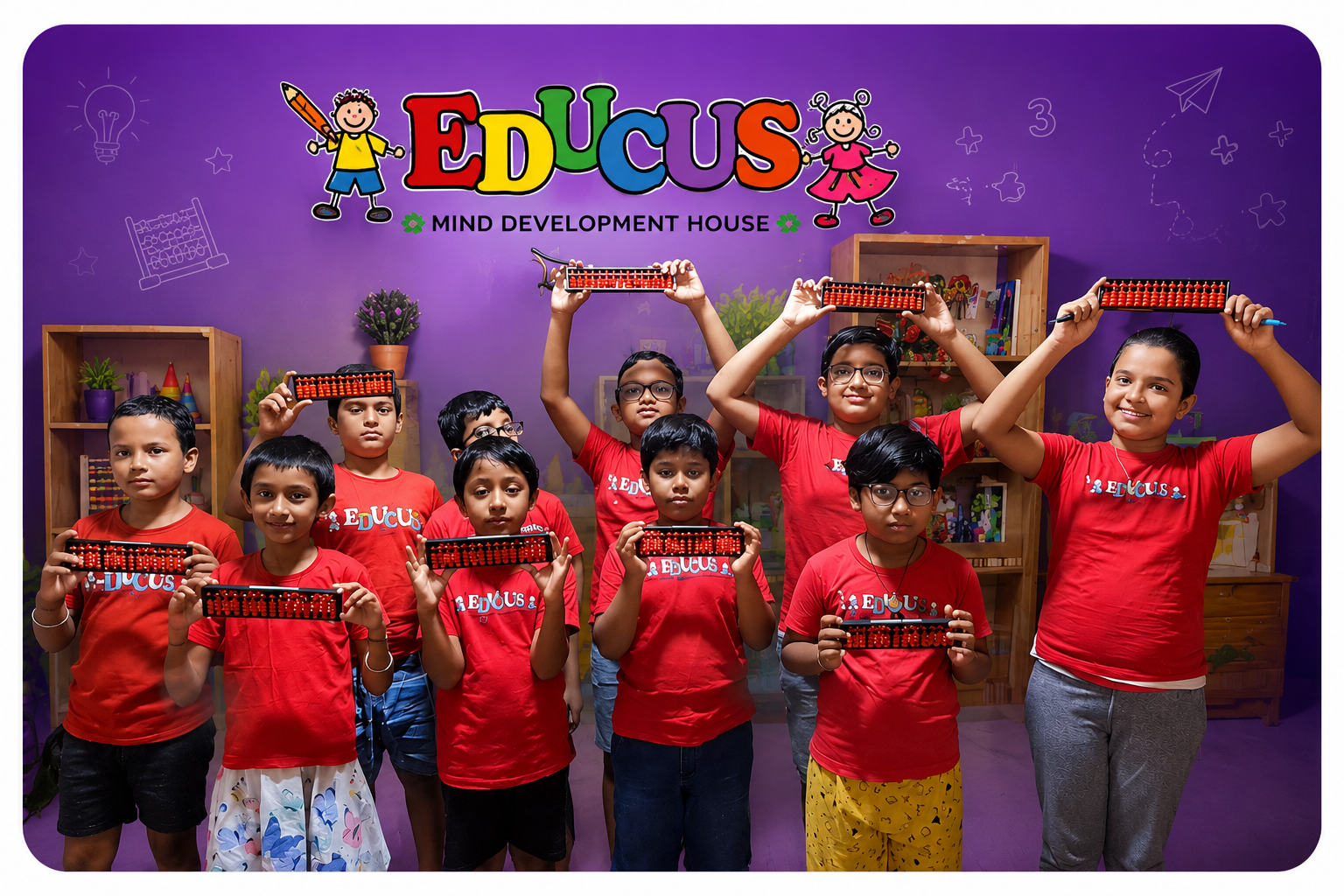 Children Learning Abacus